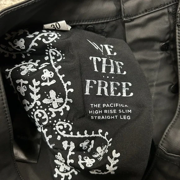 We the Free Pants Mens 30X28 Leather Pants Button Fly‎ Free People Black - Picture 8 of 9